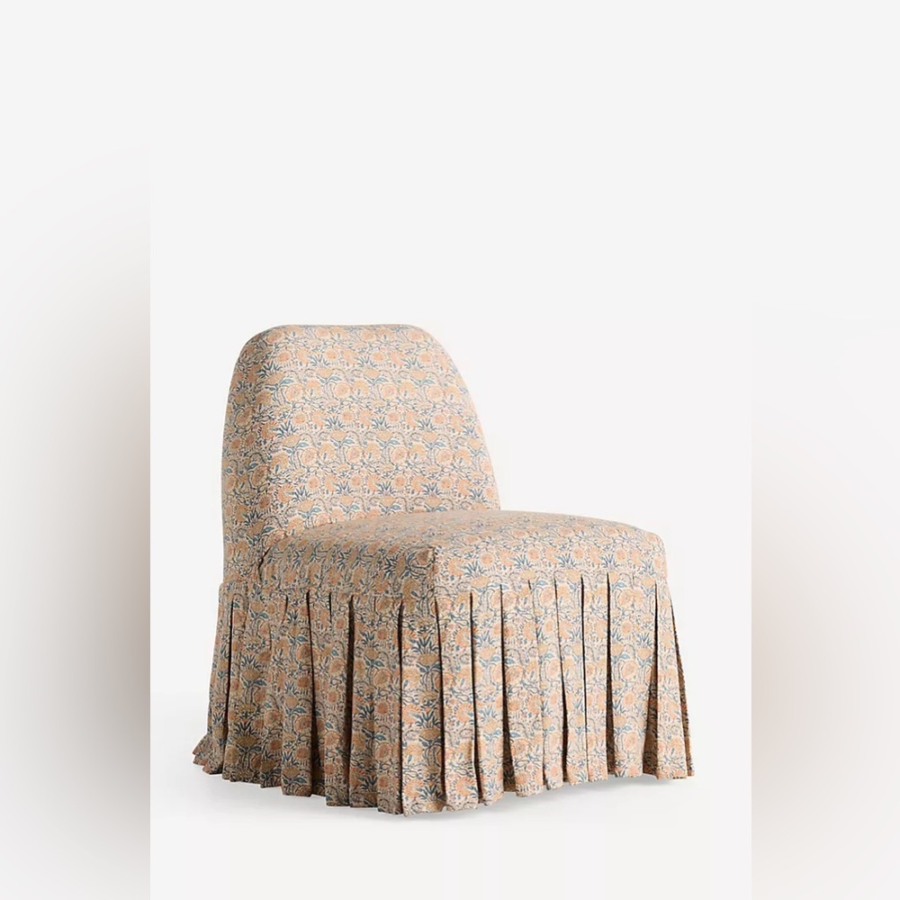 New Anthropologie Amelia Woven Cotton Slipcover Magnolia Print Chair Cover